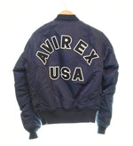アビレックス AVIREX MA-1 MA1 Commercial Logo コマーシャル ロゴ アーチ ロゴ リバーシブル 中綿 ミリタリー フライト ジャケット アヴィレックス 6162164 M ジャケット ネイビー 103MT-3264