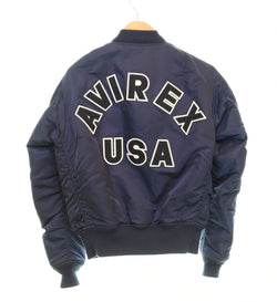 アビレックス AVIREX MA-1 MA1 Commercial Logo コマーシャル ロゴ アーチ ロゴ リバーシブル 中綿 ミリタリー フライト ジャケット アヴィレックス 6162164 M ジャケット ネイビー 103MT-3264