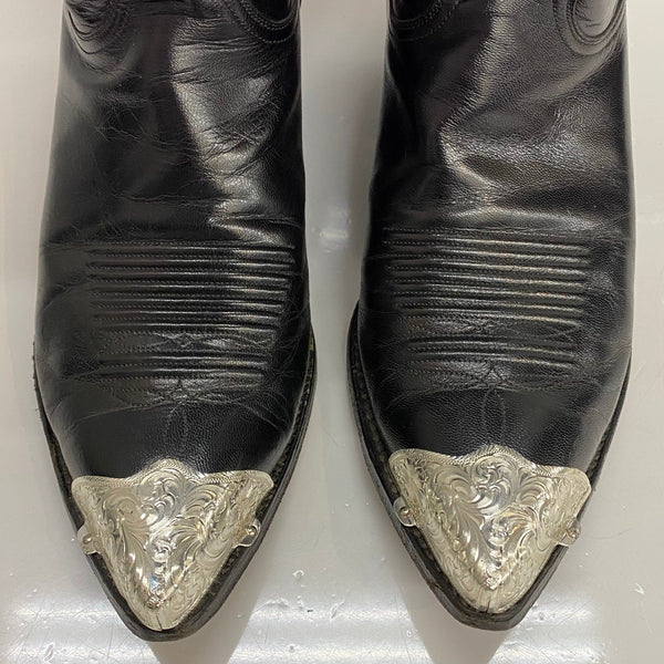 【曜日割引対象外】 ルケーシー Lucchese Cactus Cowboy Long Horn USA製 メンズ靴 ブーツ ウエスタン ブラック 9Eサイズ 201-shoes1218 VB