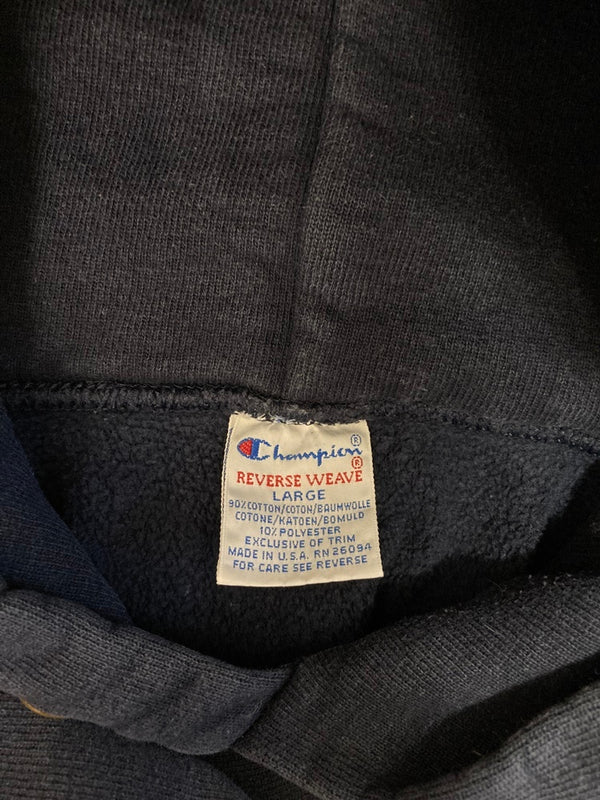 チャンピオン Champion 90s 刺繍タグ ヴィンテージ Vintage リバースウィーブ REVERSE WEAVE パーカー US古着 USA製 カレッジプリント  パーカ ネイビー Lサイズ 101MT-3026