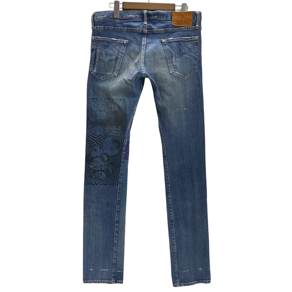 ヒステリックグラマー HYSTERIC GLAMOUR デストロイ オールモンスターズ スタッズ 5AP-0843 デニム ブルー 32サイズ 201MB-1014