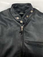 ショット SCHOTT LEATHER JACKET レザー ジャケット シングル ライダース バイカー レーサー アウトドア USA製 アウター 黒 サイズ 34 ジャケット 無地 ブラック 104MT-1693