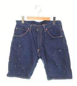 アベイシングエイプ A BATHING APE デニムハーフパンツ ペンキ加工 針シンチバック 股リベット 001DS0301003X ハーフパンツ ネイビー Mサイズ 103MB-538