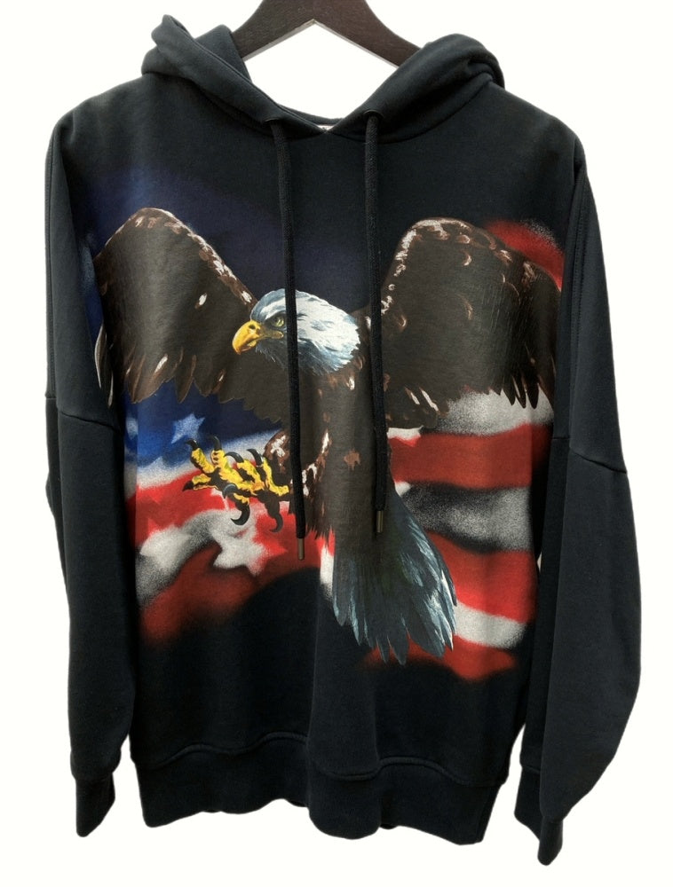 パームエンジェルス PALM ANGELS Eagle print hoodie イーグル プリント フーディ オーバーパーカー スウェット  BLACK 黒 PMBB051S19492030 パーカ プリント ブラック 104MT-386 | 古着通販のドンドンサガール