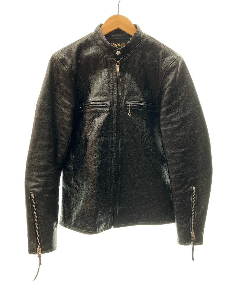 リアルマッコイズ THE REAL McCOY'S BUCO J-100 SINGLE RIDER'S JACKET シングル ライダース レザー  ホースハイド ペイント DETROIT サイズ 38 ジャケット スカル ブラック 104MT-280 | 古着通販のドンドンサガール