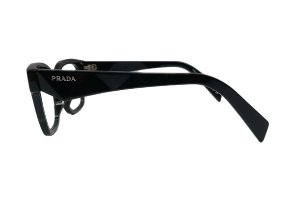 プラダ PRADA EYEGRASS 伊達メガネ ウエリントン型 アイウェア サングラス 眼鏡 黒 VPR A10-F 眼鏡・サングラス 眼鏡 ロゴ ブラック 104G-34