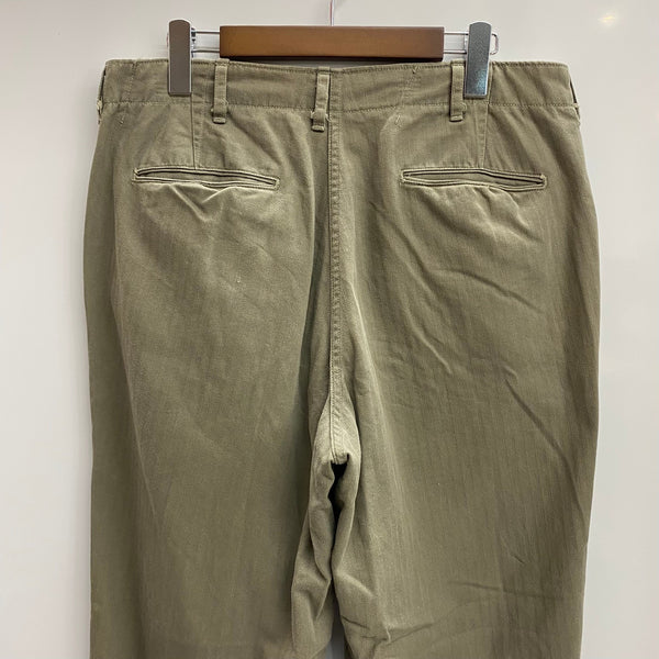 【曜日割引対象外】 ザリアルマッコイズ THE REAL McCOY'S Trousers Work Pants ヘリンボーンツイル ボトムスその他 カーキ W32 L35サイズ 201MB-983 VB