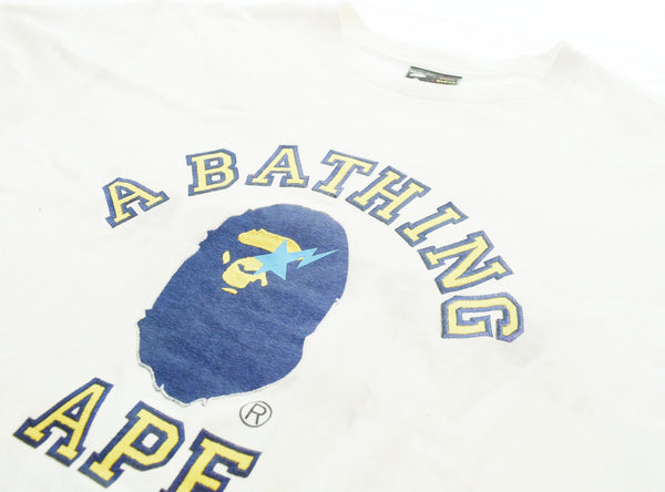 アベイシングエイプ  A BATHING APE BAPE STA 初期 print T-shirt プリント Tシャツ 白 Tシャツ ホワイト Mサイズ 103MT-2868