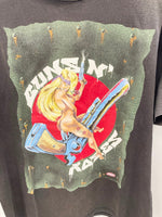 バンドTシャツ BAND-T 90s Guns N' Roses ガンズアンドローゼス ガンズアンドローゼズ G'n'f'r 91-92 Vintage ヴィンテージ バンT US古着 袖シングル 裾ダブル Tシャツ ブラック Lサイズ 101MT-2673