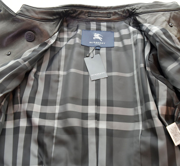 バーバリー BURBERRY LONDON レザージャケット ラムレザー 黒 B2E05-601-09 ジャケット ブラック 46 103LT-53