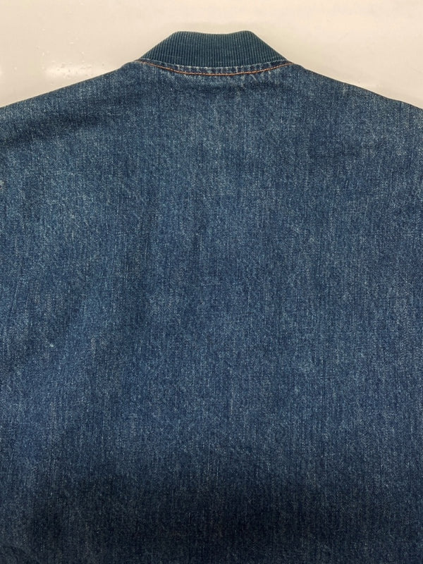 チャップス CHAPS 80s DENIM JACKET デニム ジャケット MA-1 ジップアップ 水兵 兵隊タグ アウター Ralph Lauren インディゴ 青 ジャケット ロゴ ブルー Mサイズ 104MT-2273