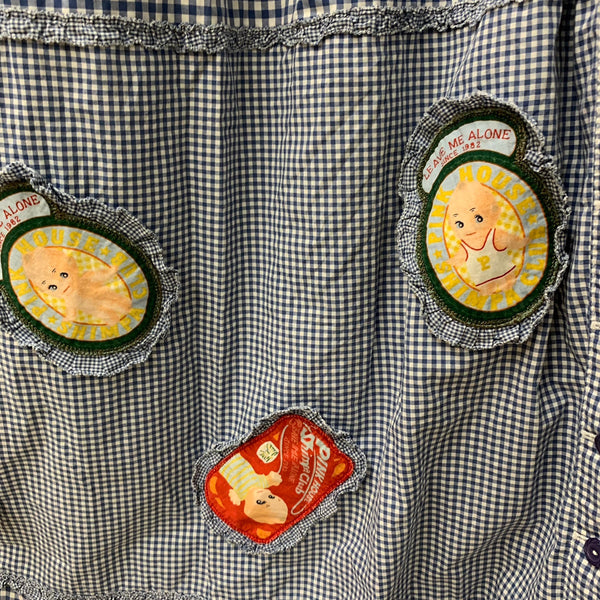 ピンクハウス PINK HOUSE セーラー襟 キューピーワッペン ギンガムチェック柄 ワンピース ブルー 201LT-426