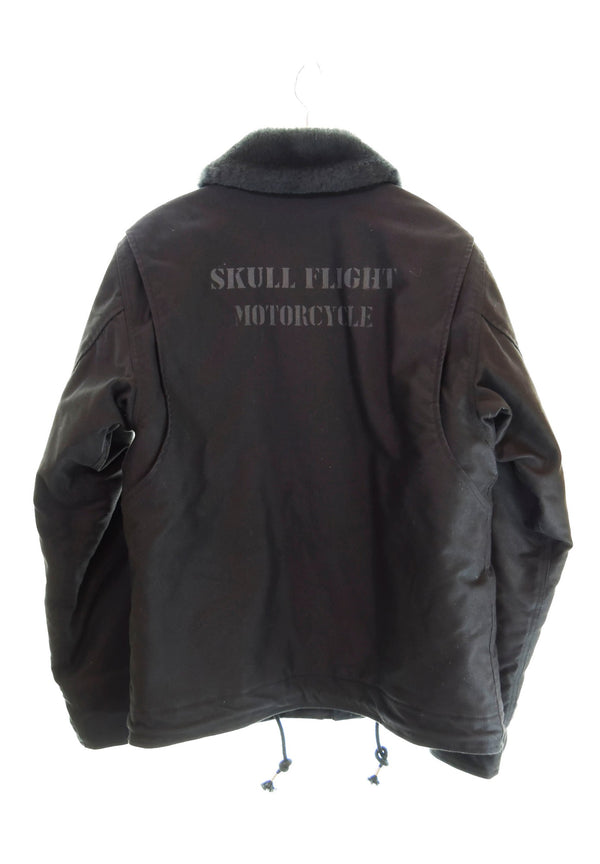 スカルフライト SKULL FLIGHT N-1 STENCIL JACKET ライダース ステンシル ジャケット 黒 42 ジャケット ブラック 103MT-1366