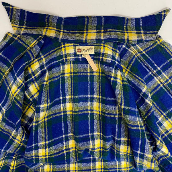 【曜日割引対象外】 ヴィンテージ vintage 40's Manhattan チェックウールシャツ 長袖シャツ ブルー 2サイズ 201MT-4701 VB