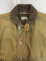 ミリタリー Military DECK JACKET デッキ ジャケット ミリタリー ジップアップ 裏ボア 海軍 軍物 アウター 緑 ジャケット 無地 カーキ Lサイズ 104MT-1806