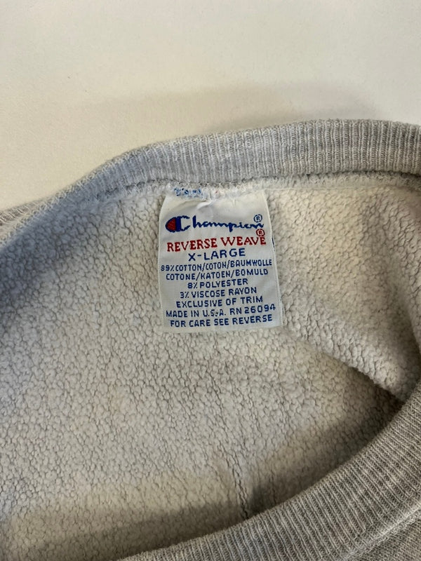 チャンピオン Champion 90s～ ヴィンテージ vintage 刺繍タグ リバースウィーブ REVERSE WEAVE US古着 UNION 両面プリント XL スウェット グレー LLサイズ 101MT-4948