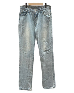 ダブルアールエル RRL DENIM PANTS デニム パンツ ボタンフライ ジーパン ジーンズ USA製 Ralph Lauren インディゴ 青 ロゴ デニム ブルー 34/36 104MB-230