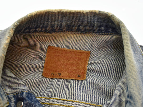 リーバイス Levi's 90s 90's 94年8月製造 71506XX 1st Type初期復刻 日本製 ボタン裏J02 デニムジャケット ヴィンテージ 71506XX 38 ジャケット ブルー 103MT-2297