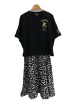 バンソン VANSON BETTY BOOP ベティ ドッキングワンピース レオパード柄 マーメイド刺繍  ワンピース ブラック LLサイズ XL 101LT-236