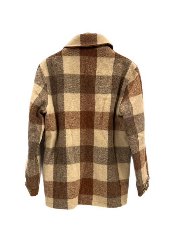 ウールリッチ WOOLRICH 70s 70's USA製 白タグ ウールチェック柄 ジャケット ジップアップ YKKジッパー ヴィンテージ 茶  ジャケット マルチカラー Sサイズ 101MT-5286