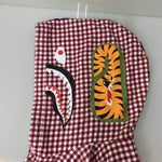 アベイシングエイプ A BATHING APE ファーストカモ 1st カモ シャーク WGM ギンガムチェック 長袖シャツ レッド XXLサイズ 201MT-4312