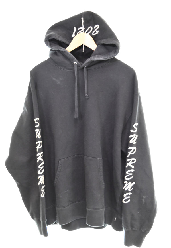 シュプリーム SUPREME 21AW Guardian Hooded Sweatshirt ガーディアン ワッペン スウェットパーカー  パーカ ブラック Lサイズ 103MT-3432