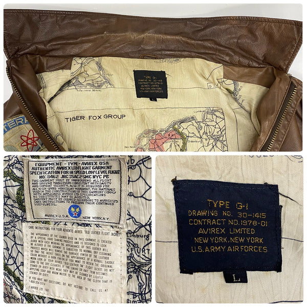【曜日割引対象外】 アヴィレックス AVIREX G-1 レザー フライトジャケット トップガン ライダース レザージャケット ジャケット ブラウン Lサイズ 201MT-4568 VB