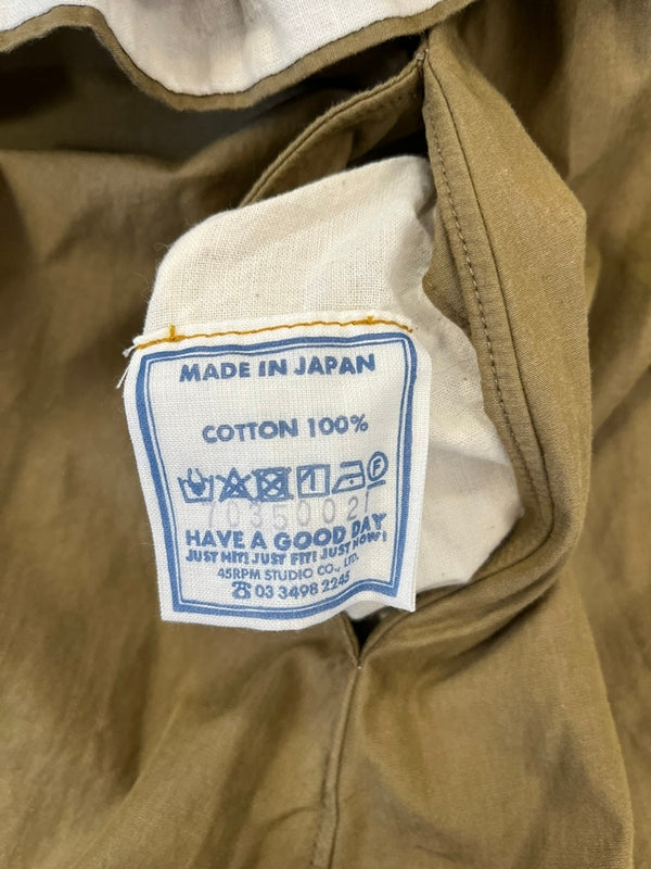 フォーティーファイブアール 45R 45RPM 日本製 袖フリル コットンワンピース ワンピース カーキ 101LT-212