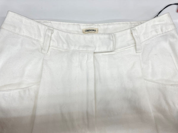 クレドナ CREDONA テーパードパンツ WIDE LEG PANTS ワイドレグパンツ フルレングス ミッドウエスト COTTON コットン 綿 カジュアル WHITE 白 SIZE0 1424620041-0 ボトムスその他 ホワイト 104LB-37