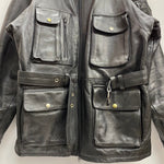 【曜日割引対象外】 アメカジ系 LEATHER ITEM レザージャケット コート ジャケット ブラック 50サイズ 201MT-4461 VB
