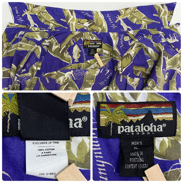 【曜日割引対象外】 パタゴニア PATAGONIA 90's pataloha バナナラマ アロハシャツ 半袖シャツ ネイビー XLサイズ 201MT-4396 VB