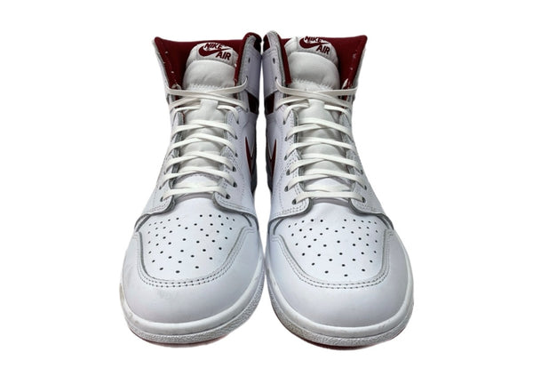 ナイキ NIKE 23年製 AIR JORDAN 1 HIGH 85 METALLIC BURGUNDY エア ジョーダン ハイ メタリック バーガンディ AJ1 シューズ 白 赤 BQ4422-161 メンズ靴 スニーカー ホワイト 27.5cm 104S-999