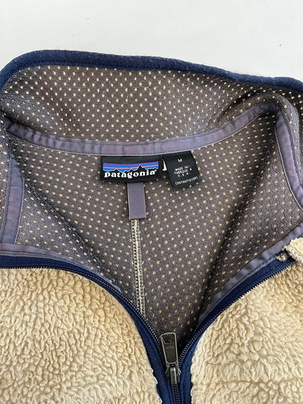 パタゴニア PATAGONIA 90s 90's 98年製 USA製 レトロカーディガン ナチュラルベージュ フリースジャケット  23023 FA98  ジャケット ベージュ Mサイズ 101MT-5021
