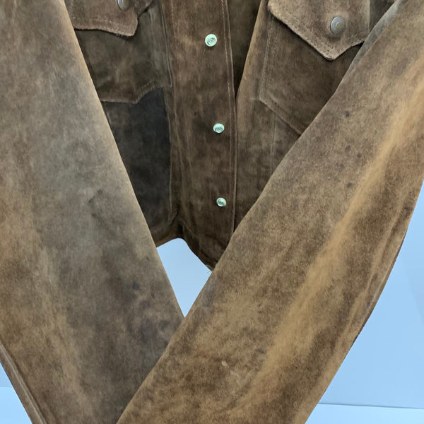【曜日割引対象外】 リーバイス Levi's 60's 3rd suede leather trucker jacket オーストラリア製 ジャケット ブラウン 36サイズ 201MT-3341 VB