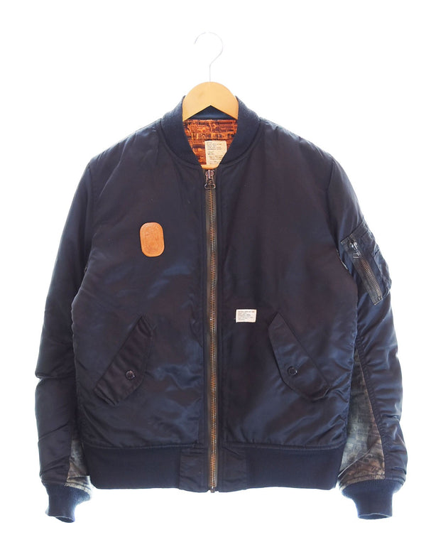 ダブルタップス WTAPS 2007AW TWO TONE MA-1 Flight Jacket BomberJacket 袖切り替え フライトジャケット ボンバージャケット 裏原  GWDT-JK-M01 ジャケット ブラック 103MT-2102