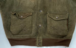 ラルフローレン RalphLauren 90s 90年代 Suede Leather Jacket スウェード レザー ジャケット ボア ジャケット 無地 カーキ Lサイズ 104MT-2237