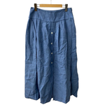 アニエスベー agnes b. ロングスカート リネンスカート 0761UAF9 スカート ブルー 201LB-102