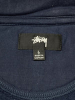 ステューシー STUSSY STOCK LOGO MOCK HALF ZIP ハーフ ジップ スウェット トレーナー 胸ロゴ 紺 スウェット ロゴ ネイビー Lサイズ 104MT-761