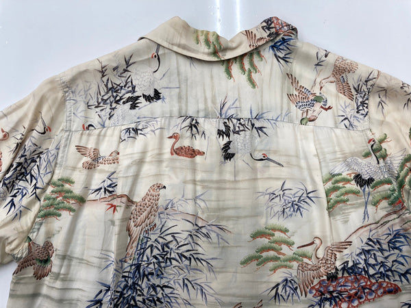 ヴィンテージ vintage 60s 60年代 PENNY'S ペニーズ 和柄 アロハシャツ オープンカラー 開襟 Made in Japan 生成り 半袖シャツ 総柄 マルチカラー Sサイズ 104MT-1832