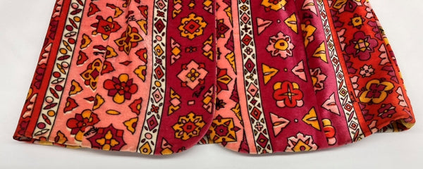 エミリオプッチ EMILIO PUCCI FIRENZE テーラード TAILORED コート ライトアウター ベロア VISCOSE ビスコース レトロ イタリア製 PINK ピンク系 ジャケット 総柄 マルチカラー SIZE42 104LT-224