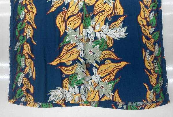 サンサーフ SUN SURF HAWAIIAN SHIRT ハワイアン シャツ アロハシャツ オープンカラー 開襟 半袖 青 半袖シャツ 花・植物 ブルー 104MT-1745
