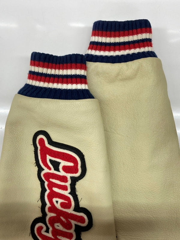 テッドマン TEDMAN STADIUM JACKET スタジアム ジャケット スタジャン バーシティ デビル 袖革 刺繍 アウター 紺 TDJ-15000 サイズ 44 ジャケット 総柄 ネイビー 104MT-1765