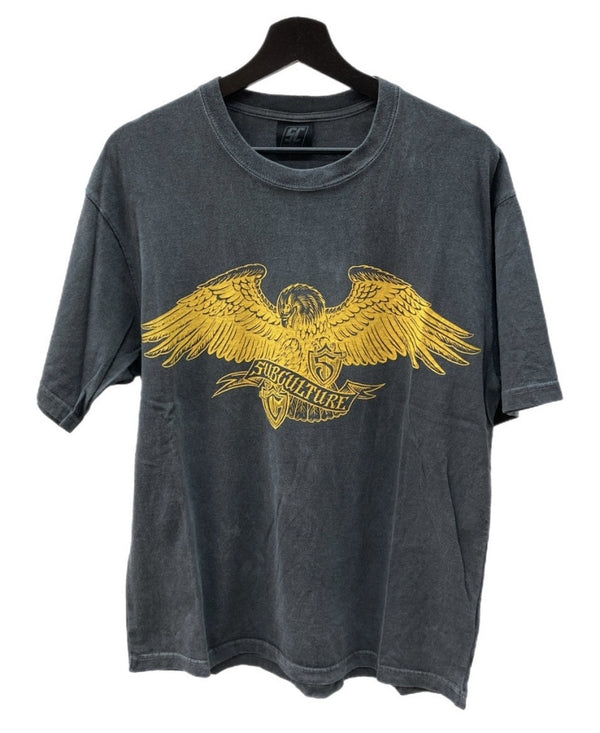 サブカルチャー Subculture vintage body eagle Tee ヴィンテージ加工 イーグル Tシャツ 黒 サイズ1 Tシャツ プリント ブラック 104MT-1480
