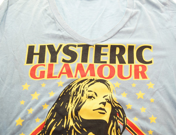 ヒステリックグラマー HYSTERIC GLAMOUR ヒスガール ビッグロゴ 長袖 カットソー ロンT 0221CL03 ロンT ブルー Sサイズ 103MT-3193