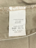 ダブルアールエル RRL 90s TACK CHINO PANTS タック チノ パンツ ジップフライ ワーク トラウザーズ 三ツ星タグ USA製 Ralph Lauren 薄茶 無地 チノパン ベージュ 33×31 104MB-343