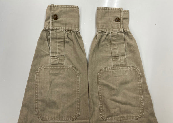 ダブルアールエル RRL 90s 三ツ星タグ プルオーバー ヘリンボーン HBT ミリタリー ワークシャツ マチ付き 長袖シャツ 無地 ベージュ Mサイズ 104MT-2061