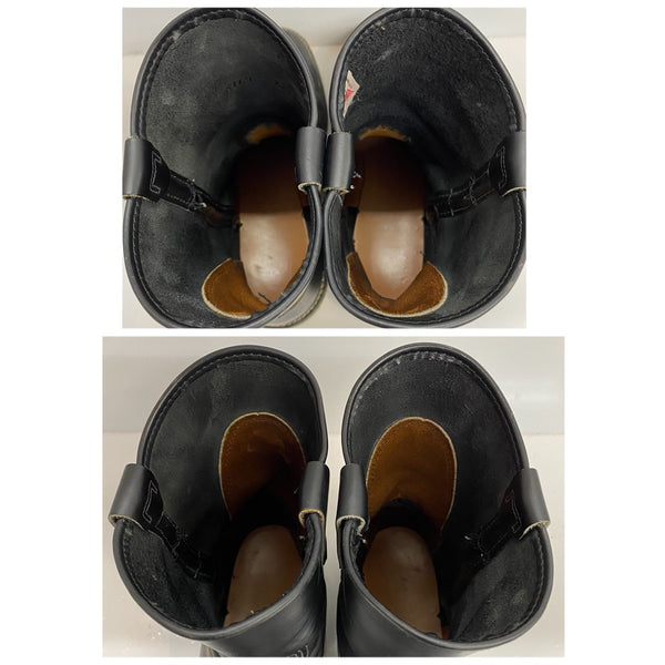 【曜日割引対象外】 レッドウィング RED WING 90's 97年製 茶芯 7E 箱付き 8169 メンズ靴 ブーツ ペコスタイプ ブラック 25.5cmサイズ 201-shoes1556 VB