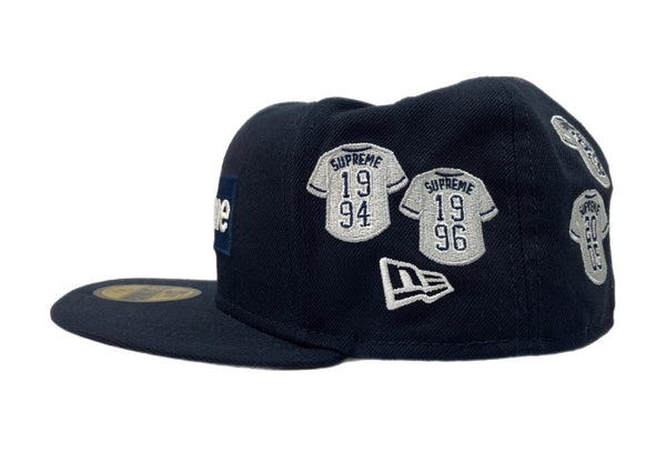 シュプリーム SUPREME 24AW JERSEYS BOX LOGO ジャージーズ ボックス ロゴ New Era ベースボール キャップ 帽子 紺 帽子 メンズ帽子 キャップ 刺繍 ネイビー 104H-68