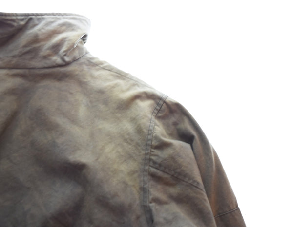 アーペーセー A.P.C. 90's オイルド プルオーバー ハーフジップ ブルゾン エルボーパッチ サイドジップ ブラウン Sサイズ 103MT-3526