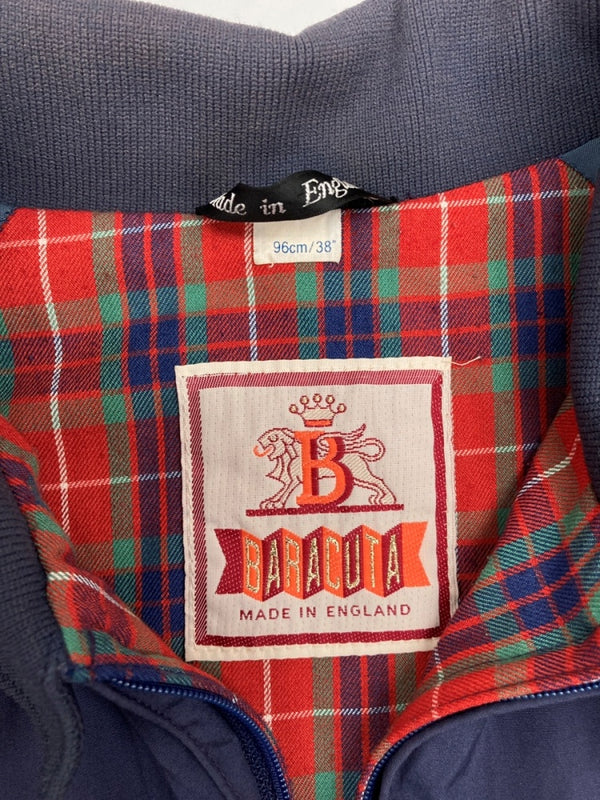 バラクータ BARACUTA G9 HARRINGTON JACKET ハリントン ジャケット スウィングトップ ジップアップ 裏地チェック アウター 紺 サイズ 38 ジャケット 無地 ネイビー 104MT-1679
